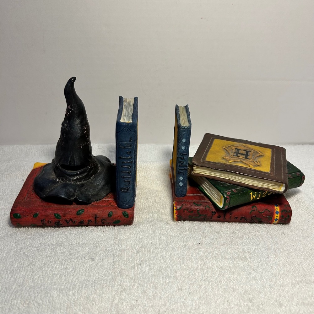 Harry Potter Enesco Sorting Hat Bookends Vintage 2000 Wizarding World 823260